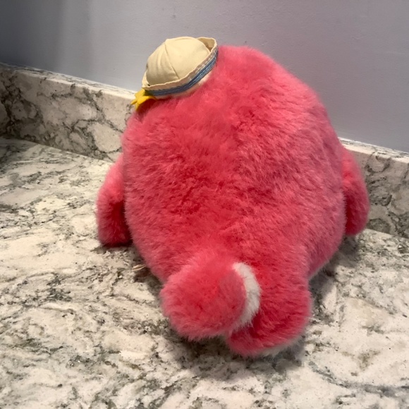 Vintage Sanrio 9” tall Pink Plush Stuffed Seal Sealion w/ mini sailor hat - Picture 3 of 11